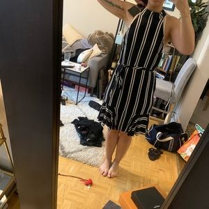 Navy and white Dress Forum dress with flippy skirt